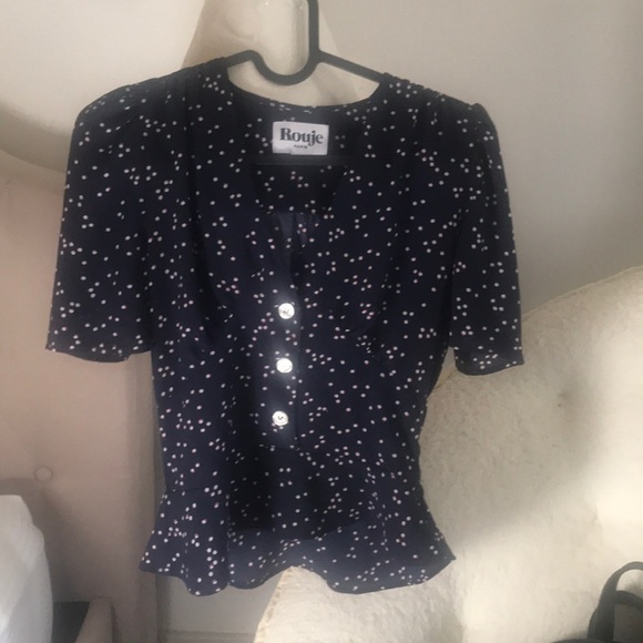 ***Sold***Rouje Momo Top 34 in Navy dots - Picture 3 of 4